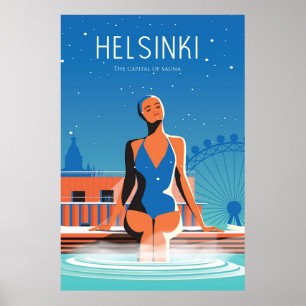 Helsinki Finland: Reisposter vintafe Poster