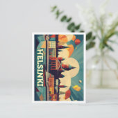 Helsinki Finland Reizen artistiek kleurrijk Briefkaart (Staand voorkant)