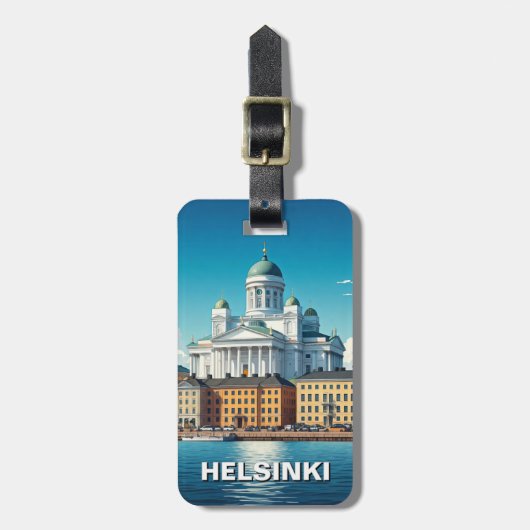 Helsinki Finland Reizen Bagagelabel (Voorkant verticaal)