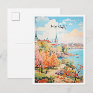 Helsinki Finland Reizen Kunst Briefkaart