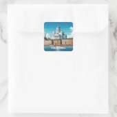 Helsinki Finland Reizen Vierkante Sticker (Tas)