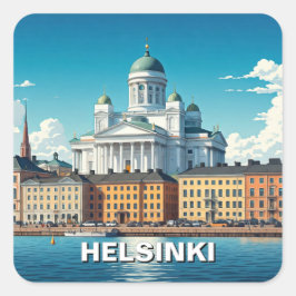 Helsinki Finland Reizen Vierkante Sticker