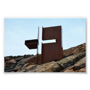 Helsinki, Finland, Rock Church Cross Foto Afdruk