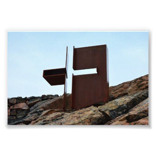 Helsinki, Finland, Rock Church Cross Foto Afdruk (Voorkant)