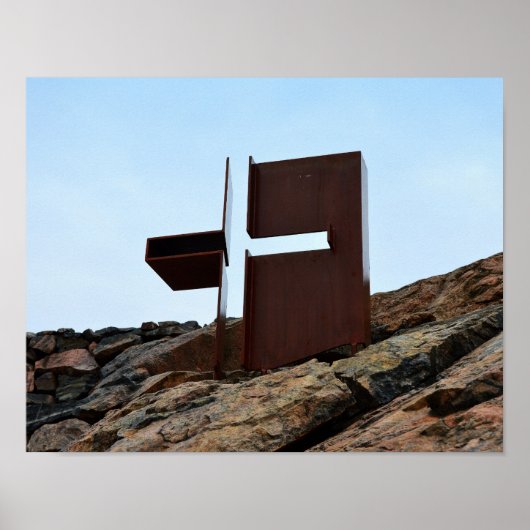 Helsinki, Finland, Rock Church Cross Poster (Voorkant)