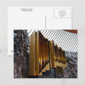 Helsinki, Finland, Rock Church Organ Briefkaart (Voorkant / Achterkant)