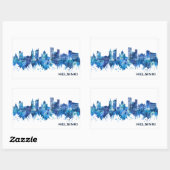 Helsinki Finland Skyline Blue Rechthoekige Sticker (Vel)