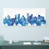 Helsinki Finland Skyline Blue Spandoek (Beurs)
