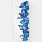 Helsinki Finland Skyline Blue Spandoek (Verticaal)