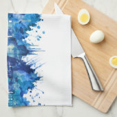 Helsinki Finland Skyline Blue Theedoek (Quarter Fold)