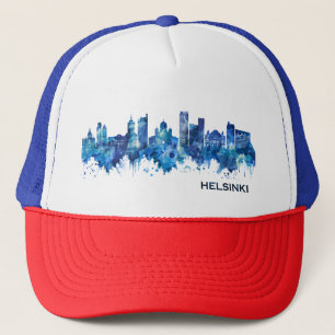 Helsinki Finland Skyline Blue Trucker Pet