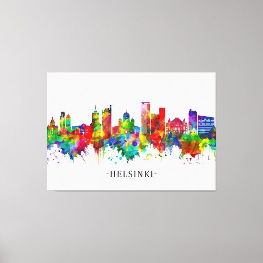 Helsinki Finland Skyline Canvas Afdruk (Voorkant)