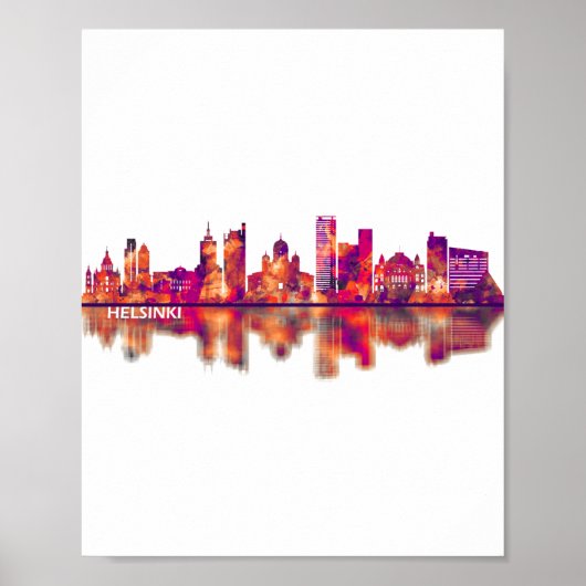 Helsinki Finland Skyline Poster (Voorkant)