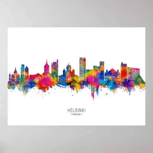Helsinki Finland Skyline Poster (Voorkant)