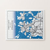 Helsinki Finland: Stadskaartcoördinaten reizen Legpuzzel (Horizontaal)