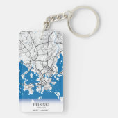 Helsinki Finland: Stadskaartcoördinaten reizen Sleutelhanger (achterkant)