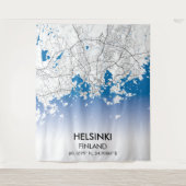 Helsinki Finland: Stadskaartcoördinaten reizen Wandkleed (Voorkant)