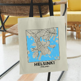 Helsinki, Finland Stadsplattegrond Boodschappentas Tote Bag