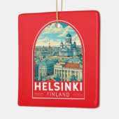 Helsinki Finland Travel Art Emblem Keramisch Ornament (Links)