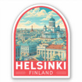 Helsinki Finland Travel Art Emblem Sticker (Voorkant)
