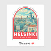 Helsinki Finland Travel Art Emblem Sticker (Vel)