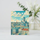 Helsinki Finland Travel Art Vintage Briefkaart (Staand voorkant)