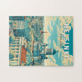 Helsinki Finland Travel Art Vintage Legpuzzel (Horizontaal)