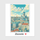 Helsinki Finland Travel Art Vintage Sticker (Vel)