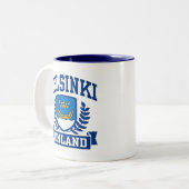Helsinki Finland Tweekleurige Koffiemok (Voorkant links)