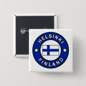Helsinki Finland Vierkante Button 5,1 Cm (Voorkant /achterkant)
