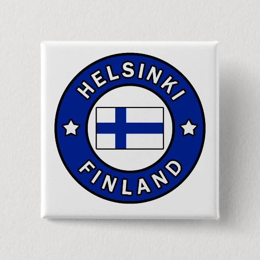 Helsinki Finland Vierkante Button 5,1 Cm (Voorkant)