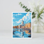 Helsinki Finland vintage reisillustratie Briefkaart (Staand voorkant)