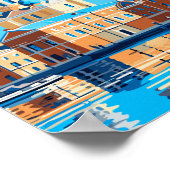 Helsinki Finland vintage reisillustratie Poster (Hoek)