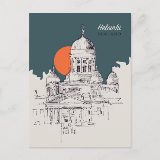 Helsinki Finland vintage reisstad welkom bij Briefkaart (Voorkant)