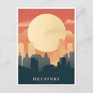 Helsinki Finland vintage reisstad welkom bij Briefkaart