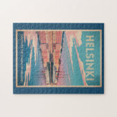 Helsinki Finland Waterfront Reis Kunst Vintage Legpuzzel (Horizontaal)