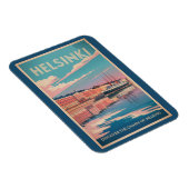 Helsinki Finland Waterfront Travel Art Vintage Magneet (Rechterzijde)