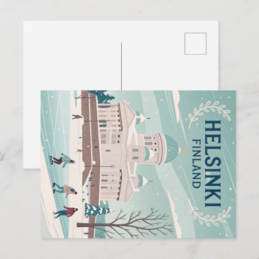  Helsinki Finland Winter Briefkaart (Voorkant / Achterkant)