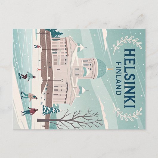 Helsinki Finland Winter Briefkaart (Voorkant)