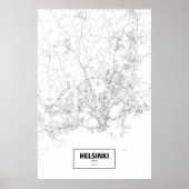 Helsinki, Finland (zwart op wit) Poster (Voorkant)