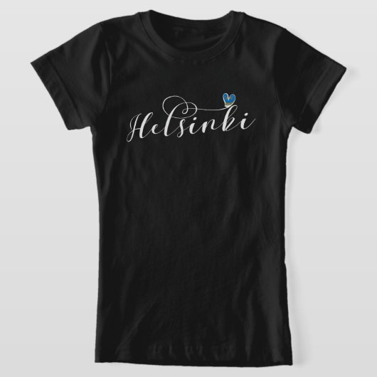 Helsinki Flag in Heart, Finland T-Shirt (Laagn)