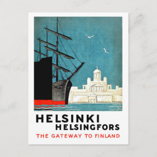 Helsinki, Helsingfors, poort naar Finland, boten Briefkaart