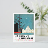Helsinki, Helsingfors, toegangspoort tot Finland, Briefkaart (Staand voorkant)