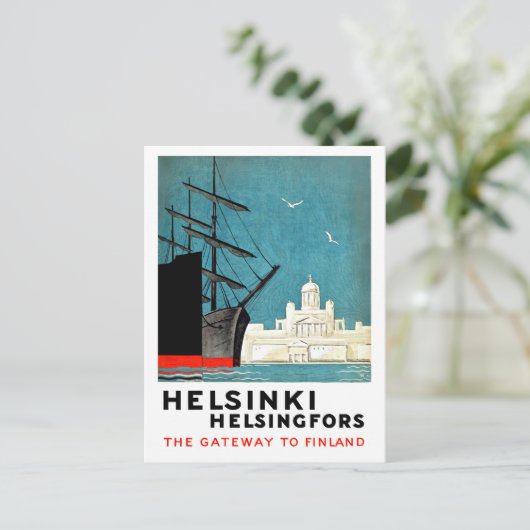 Helsinki, Helsingfors, toegangspoort tot Finland,  Briefkaart (Staand voorkant)