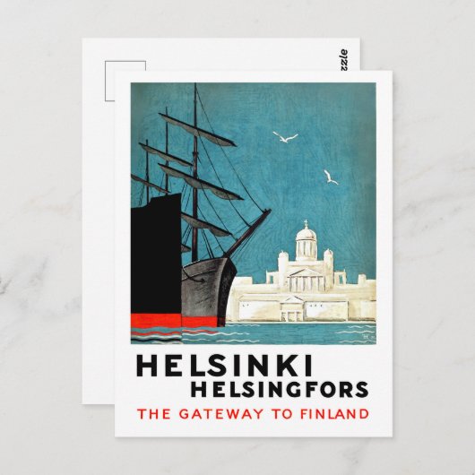 Helsinki, Helsingfors, toegangspoort tot Finland, Briefkaart (Voorkant / Achterkant)