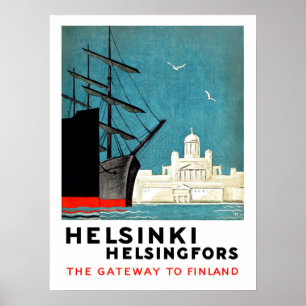 Helsinki, Helsingfors, toegangspoort tot Finland,  Poster