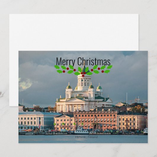Helsinki Kathedraal, Finland Feestdagenkaart (Voorkant / Achterkant)