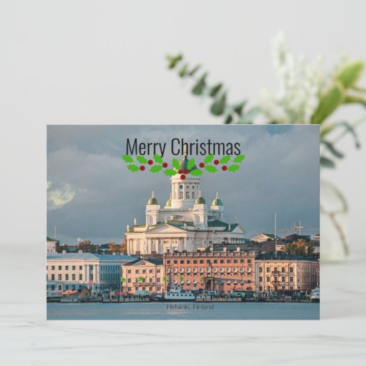 Helsinki Kathedraal, Finland Feestdagenkaart (Staand voorkant)