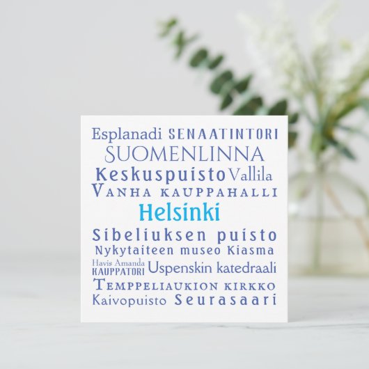 Helsinki Landmarks Flat Card (Staand voorkant)