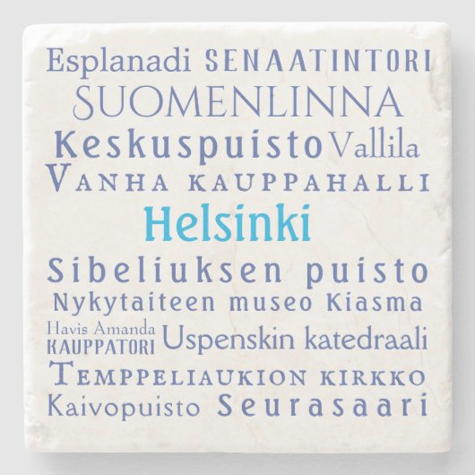 Helsinki Landmarks Stenen Onderzetter (Voorkant)
